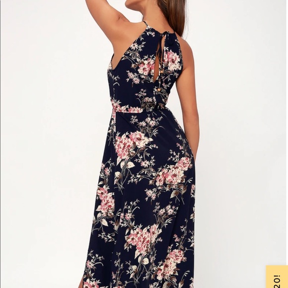 Lulu’s midnight blue floral print maxi dress - Picture 7 of 7